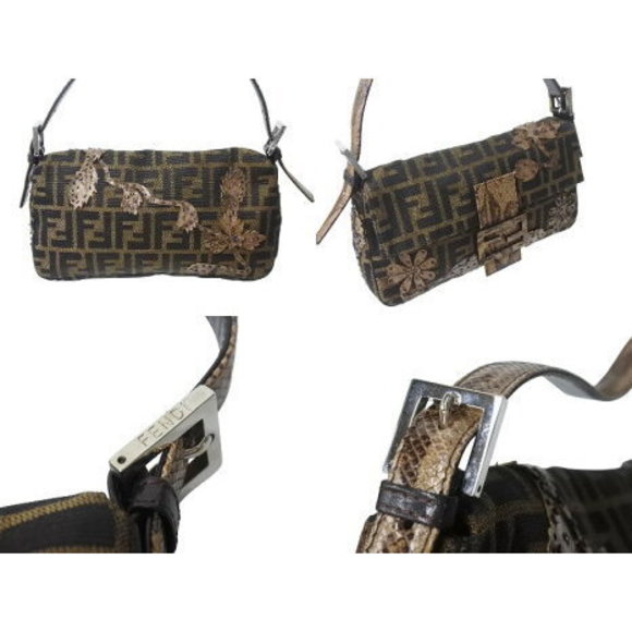 Fendi Handbag Brown Leather Python - Picture 3 of 8